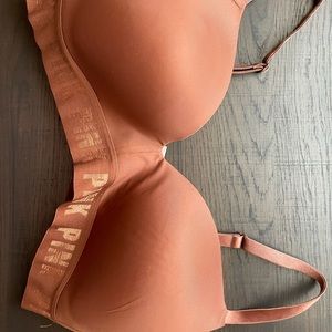 pink victoria secret brown bra